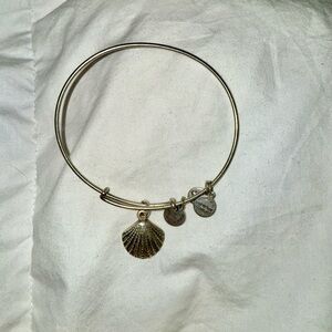 Alex & Ani Silver Shell Charm Bangle Bracelet